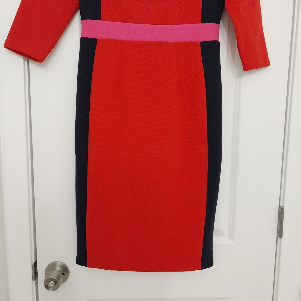 Boden Red and Pink Colorblock Dress - Picture 7 of 13